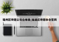 福州区块链公司在哪里[福建区块链协会官网]